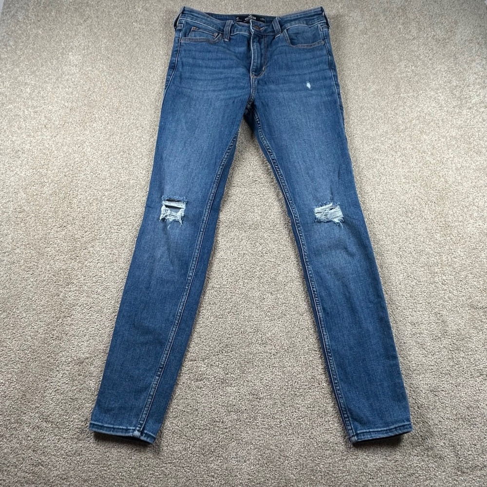 Hollister High-Rise Super Skinny Distressed Jeans Blue Size 4R W27R 1636